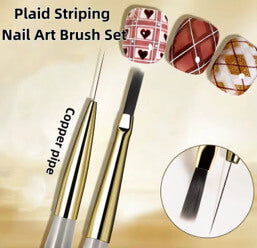 Medina-Nail Art Brush Striping and Checker Painting 2pcs/Set #6514-5 Medina