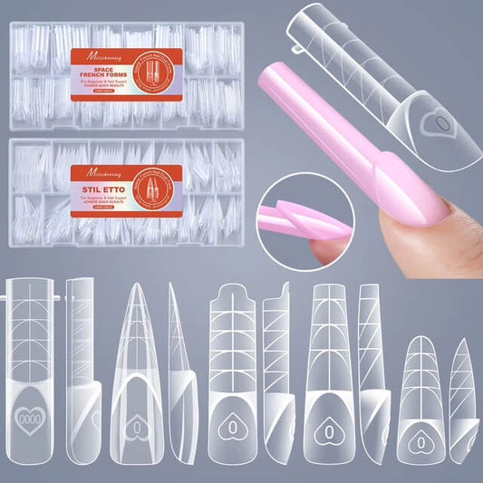 Nail Tip Poly Gel Form Extension Space French Straight Square 1 #8778-9 Beyond Beauty Page