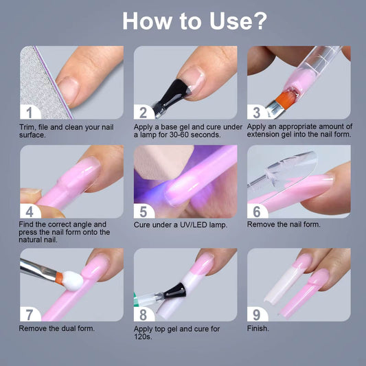 Nail Tip Poly Gel Form Extension Space French Almond #5/9882-9 Beyond Beauty Page