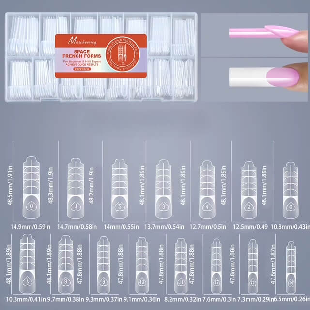 Nail Tip Poly Gel Form Extension Space French #3/6513-9 Beyond Beauty Page