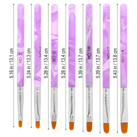 7pcs Acrylic Nail Art Brush Set Premier Nail Supply