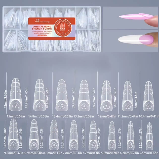 Nail Tip Poly Gel Form Extension Space French #3/6513-9 Beyond Beauty Page