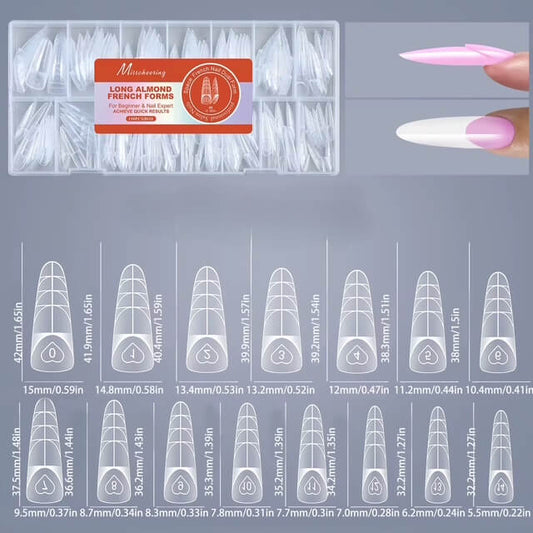 Nail Tip Poly Gel Form Extension Space French #3/6513-9 Beyond Beauty Page