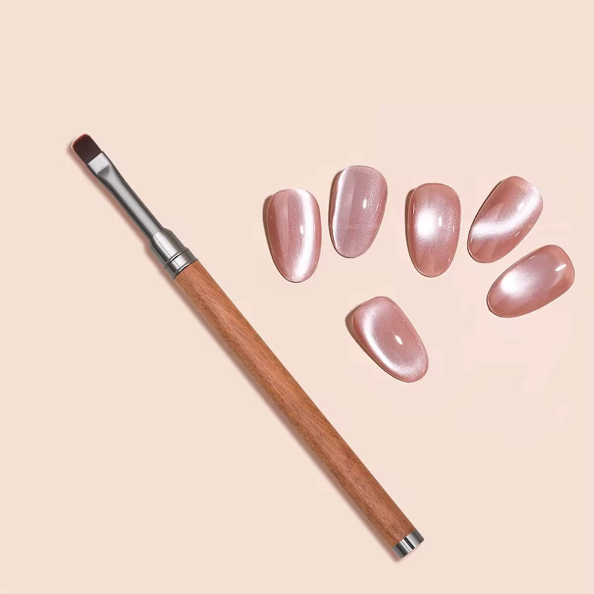 Nail Brush Dual French Wood Handle with Magnet Premier Nail Supply