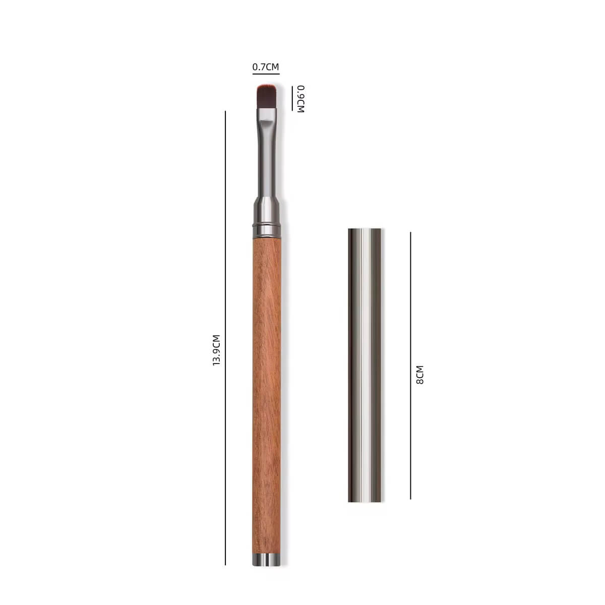Nail Brush Dual French Wood Handle with Magnet Premier Nail Supply