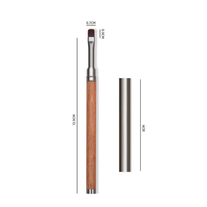 Nail Brush Dual French Wood Handle with Magnet Premier Nail Supply