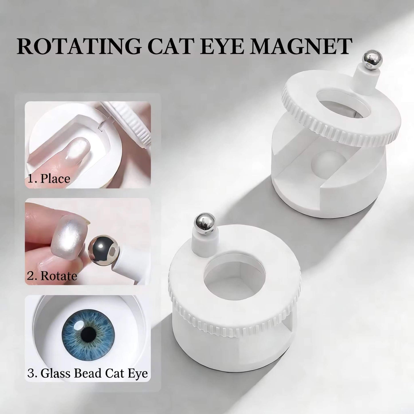 Nail Cat Eye Magnet 360° Rotating + Extra Round Ball #7450-6 Premier Nail Supply