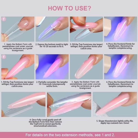 Nail Tip Extensions Square Dual Nail Forms 256pcs #4/3662-12 Premier Nail Supply