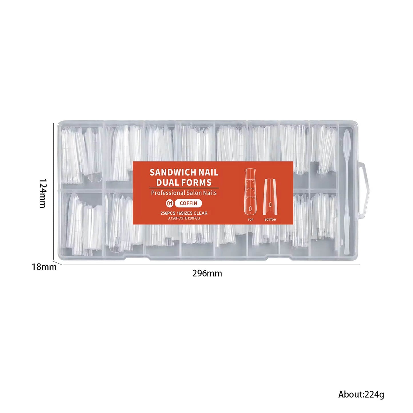 Nail Tip Extensions Arched Almond Dual Nail Forms 256pcs#5 /5341-12 Premier Nail Supply