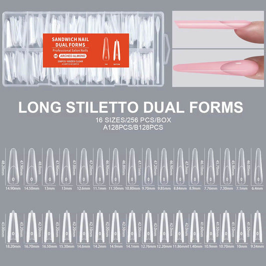 Nail Tip Extensions Arched Almond Dual Nail Forms 256pcs#5 /5341-12 Premier Nail Supply