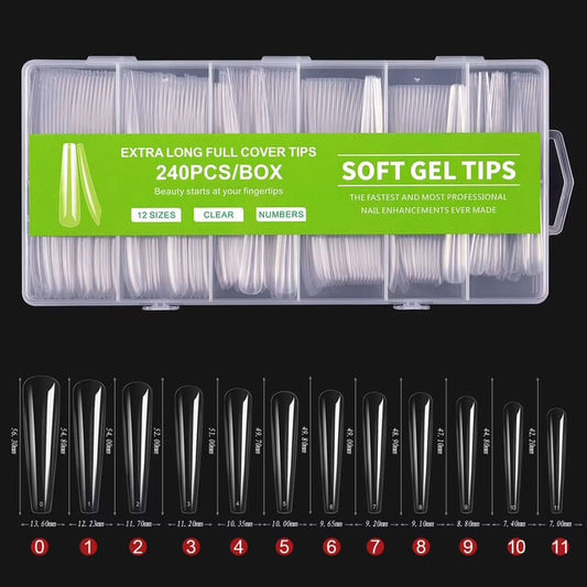 Nail Gel Tip Xtra Long Ballerina  240pcs #7242-15 Beyond Beauty Page