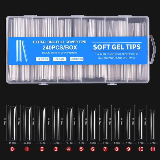 Nail Tip Extension Square Xtra Long No C Curve 240pcs/Box #5424-15 Beyond Beauty Page