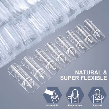 Nail Tip Poly Gel Form Extension Space French Straight Square 1 #8778-9 Beyond Beauty Page