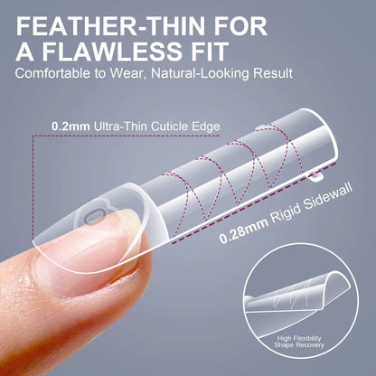 Nail Tip Poly Gel Form Extension Space French Straight Square 1 #8778-9 Beyond Beauty Page