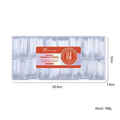 Nail Tip Poly Gel Form Extension Space French Straight Square 1 #8778-9 Beyond Beauty Page