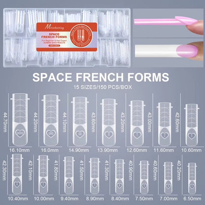 Nail Tip Poly Gel Form Extension Space French Straight Square 1 #8778-9 Beyond Beauty Page